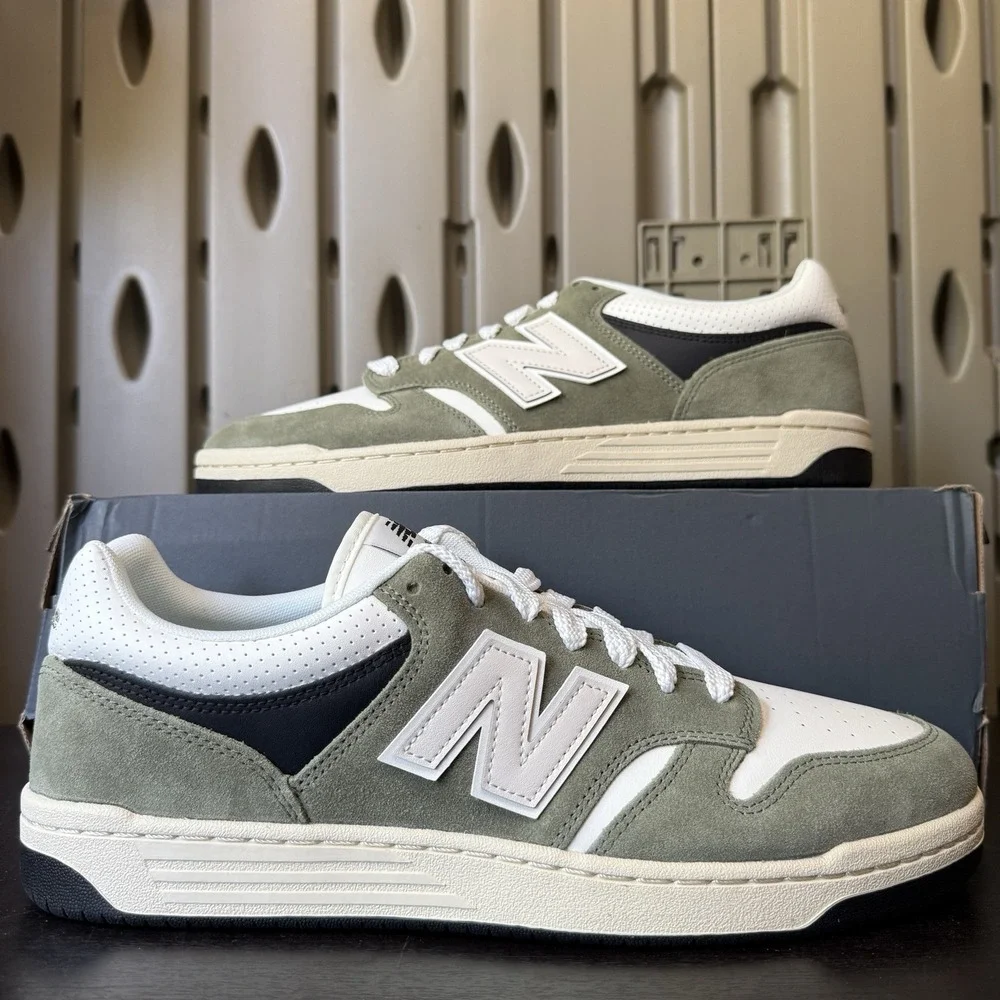 New Balance 480 Sneakers Shoes Men's Size 13 Green White Dark Olivine BB480PEO